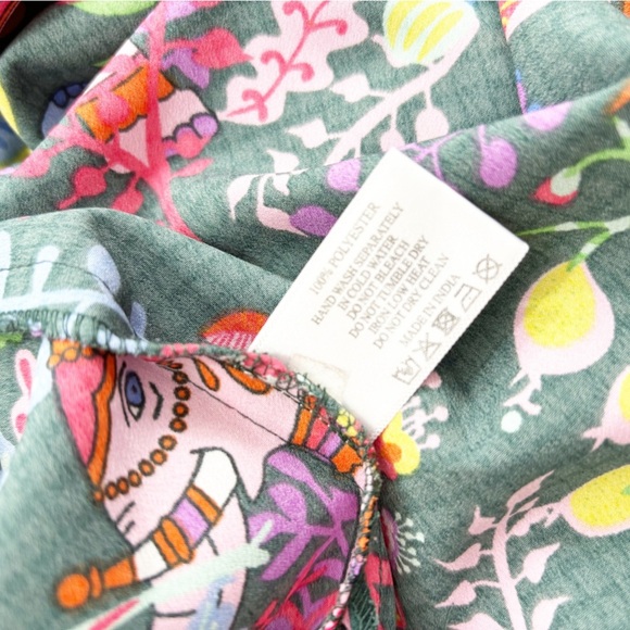 American & Beyond Boho Novelty Print Elephant Floral Coastal Maxi Dress Size M - Picture 14 of 14